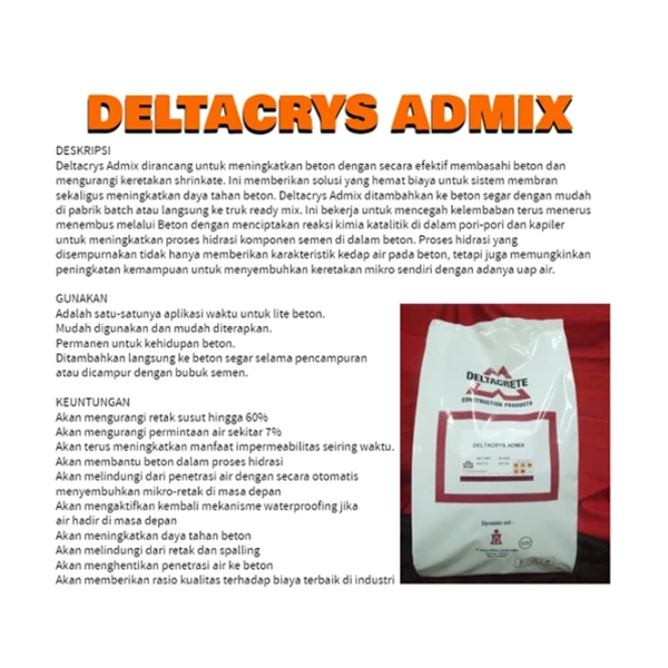 Deltacrete Deltacrys Admix - Semen Bahan Grouting