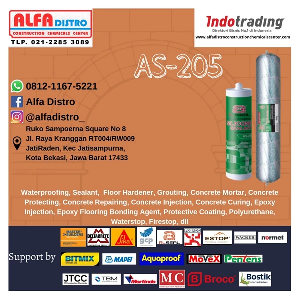Al Seal AS 205 High Performance Silicone Sealant - Sealant Silikon