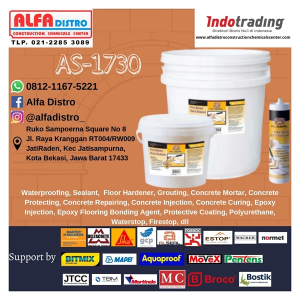 Al Seal AS 1730 Fire Rated Duct Sealant - Sealant Ducting
