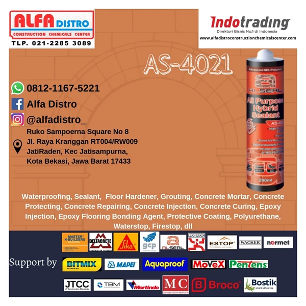 Al Seal AS 4021 - All Purpose Hybrid Sealant - MS Polymer Sealant dan Perekat