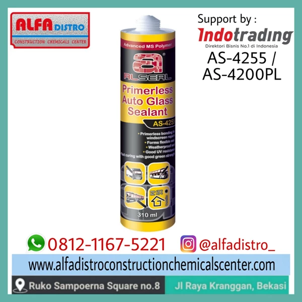 Al Seal AS-4200 PL / AS-4255 Auto Glass Sealant Primerless - MS Polymer Sealant and Adhesives