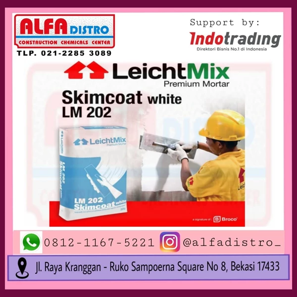 Broco LM 202 Skimcoat White - White coating for application on wall surfaces