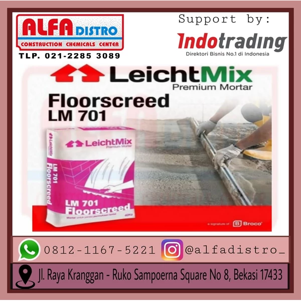 Broco LM 701 Floorscreed - Semen Bahan untuk perata permukaan lantai