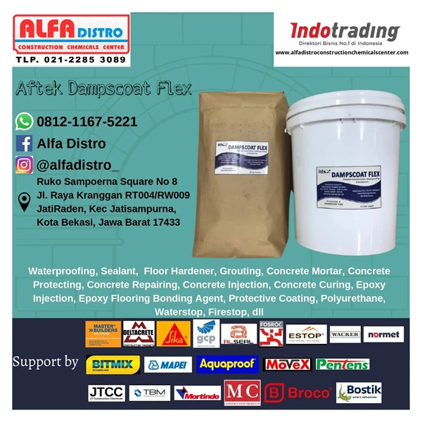 ITLS Aftek Dampscoat Flex - 2 Pack Flexible Cementitious Bahan Waterproofing Coatings