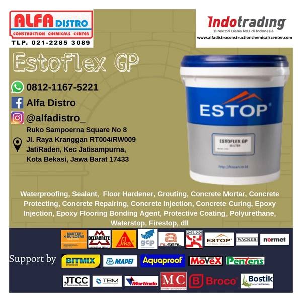 Estop Estoflex GP - Flexible Bitumen – Rubber Membrane Bahan Waterproofing