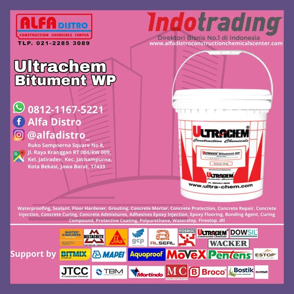 Ultrachem Bitument WP - Cairan Bahan Waterproofing Kedap Air Fleksibel Satu Komponen dari Bahan Bitument